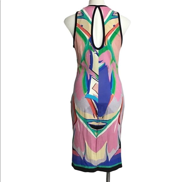 Roberto Cavalli Dress Front Zipper Detail Dress Multi Color Knee Length Size 44 - Picture 3 of 12